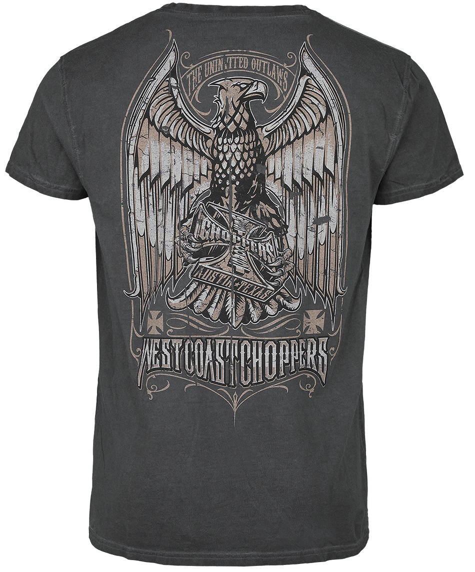 T-Shirt Manches courtes  de West Coast Choppers - Blason Eagle - S à 4XL - pour Homme - anthracite - West Coast Choppers - View 2