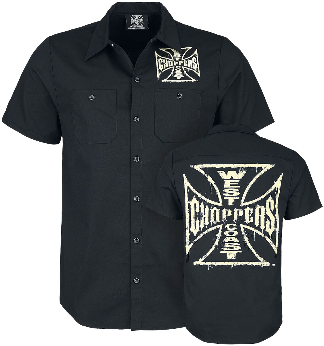 Chemise manches courtes  de West Coast Choppers - Logo OG Usé - S à 3XL - pour Homme - noir - West Coast Choppers