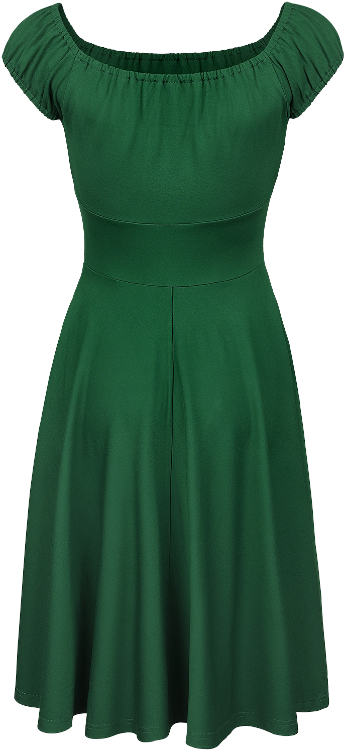 Robe mi-longue Rockabilly de Voodoo Vixen - Robe `Évasée Col Froncé - XS à M - pour Femme - vert - Voodoo Vixen - View 2