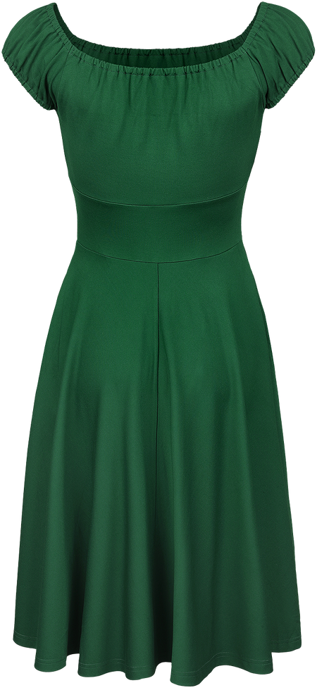 Robe mi-longue Rockabilly de Voodoo Vixen - Robe `Évasée Col Froncé - XS à M - pour Femme - vert - Voodoo Vixen - View 2