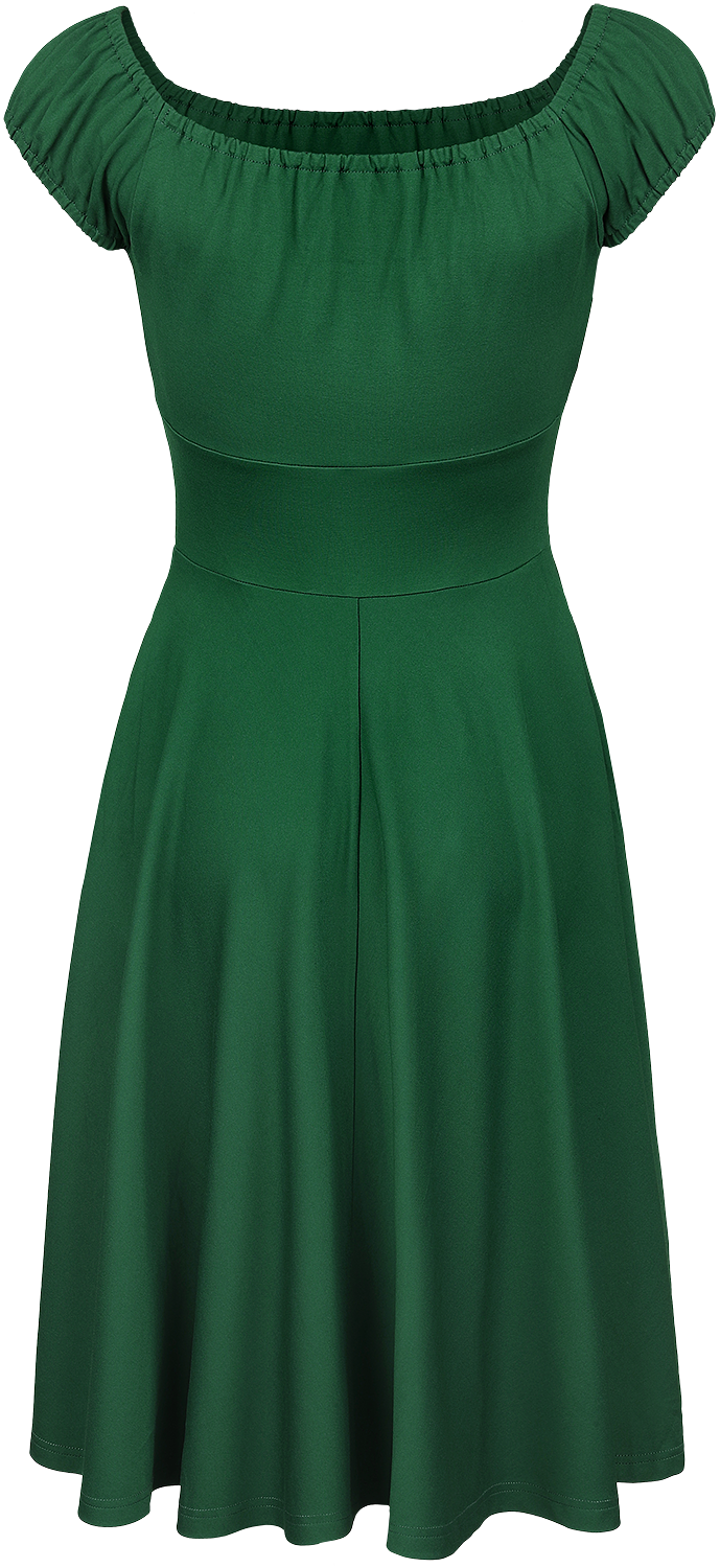 Robe mi-longue Rockabilly de Voodoo Vixen - Robe `Évasée Col Froncé - XS à 4XL - pour Femme - vert - Voodoo Vixen - View 2