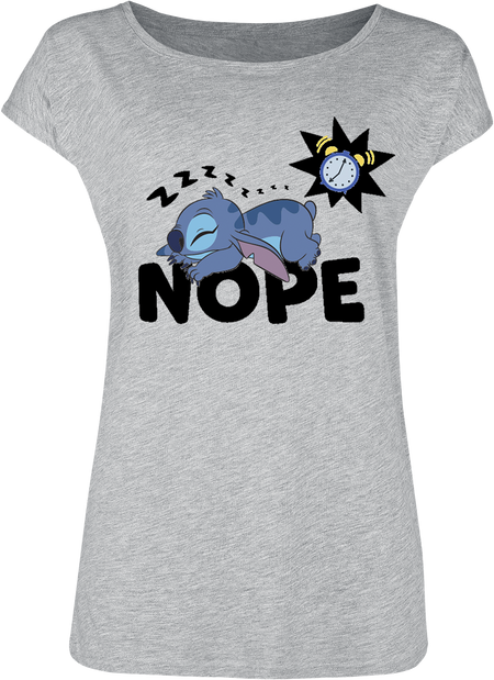 T-Shirt Manches courtes Disney de Lilo & Stitch - Nope - S à XL - pour Femme - gris - Lilo & Stitch - View 2