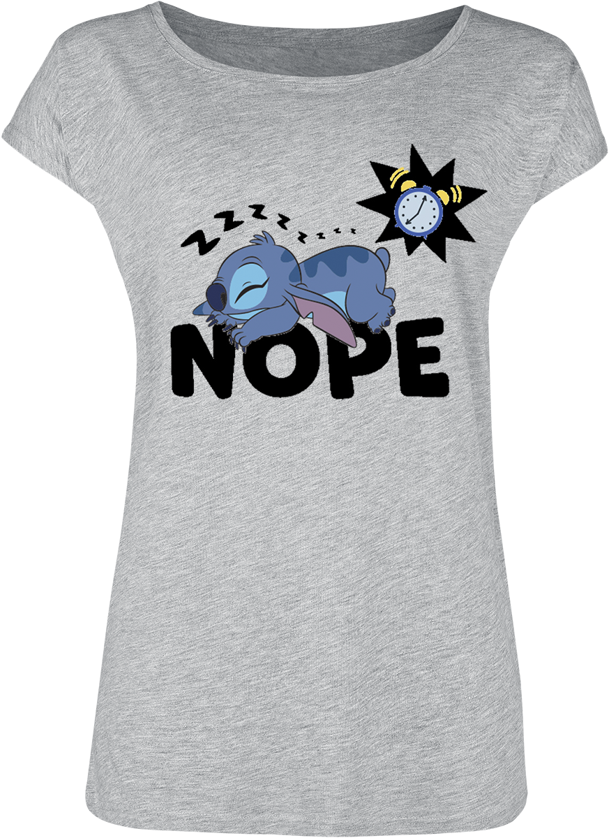 T-Shirt Manches courtes Disney de Lilo & Stitch - Nope - S à XL - pour Femme - gris - Lilo & Stitch - View 2