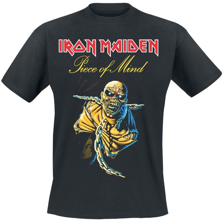 T-Shirt Manches courtes  de Iron Maiden - Piece Of Mind Tracklist - S à 3XL - pour Homme - noir - Iron Maiden