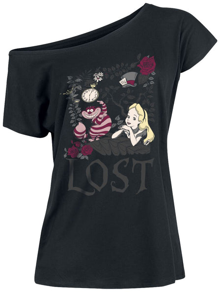 T-Shirt Manches courtes Disney de Alice Au Pays Des Merveilles - Lost in Wonderland - S à XXL - pour Femme - noir - Alice Au Pays Des Merveilles