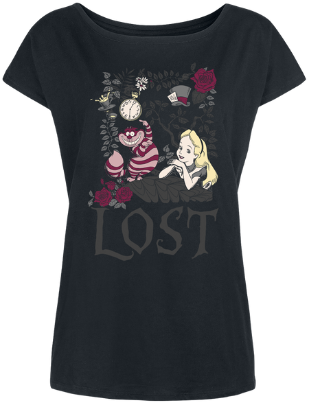 T-Shirt Manches courtes Disney de Alice Au Pays Des Merveilles - Lost in Wonderland - S à XXL - pour Femme - noir - Alice Au Pays Des Merveilles - View 2