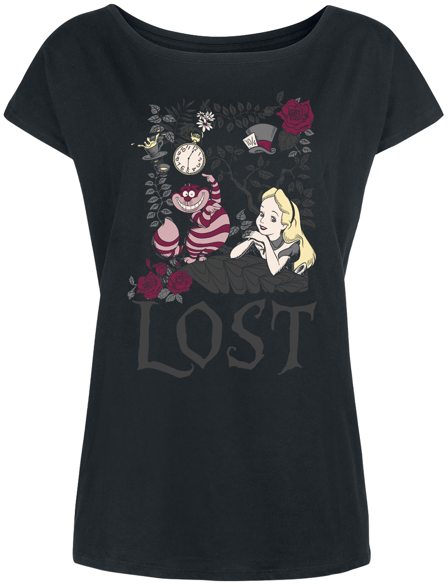 T-Shirt Manches courtes Disney de Alice Au Pays Des Merveilles - Lost in Wonderland - S à XXL - pour Femme - noir - Alice Au Pays Des Merveilles - View 2