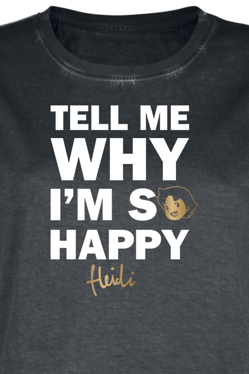 T-Shirt Manches courtes  de Heidi - Why I'm So Happry - M à XXL - pour Femme - noir - Heidi - View 2