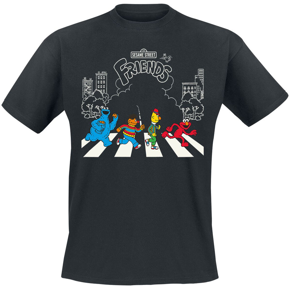 T-Shirt Manches courtes  de Sesame Street - Ernie, Bert, Cookie Monster, Elmo - Come Together - S à 3XL - pour Homme - noir - Sesame Street