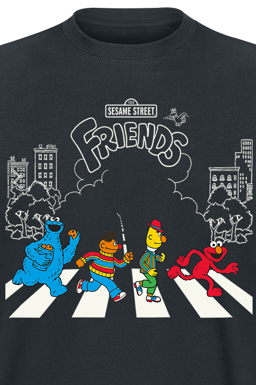 T-Shirt Manches courtes  de Sesame Street - Ernie, Bert, Cookie Monster, Elmo - Come Together - S à 3XL - pour Homme - noir - Sesame Street - View 2