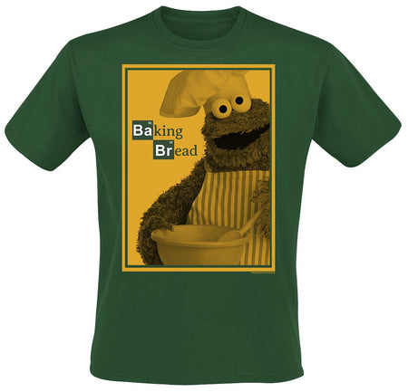 T-Shirt Manches courtes  de Sesame Street - Krümelmonster - Baking Bread - S à 3XL - pour Homme - vert - Sesame Street