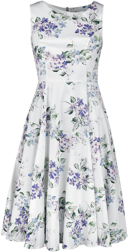Robe mi-longue Rockabilly de H&R London - Robe Swing Florale Naira - S à M - pour Femme - multicolore - H&R London