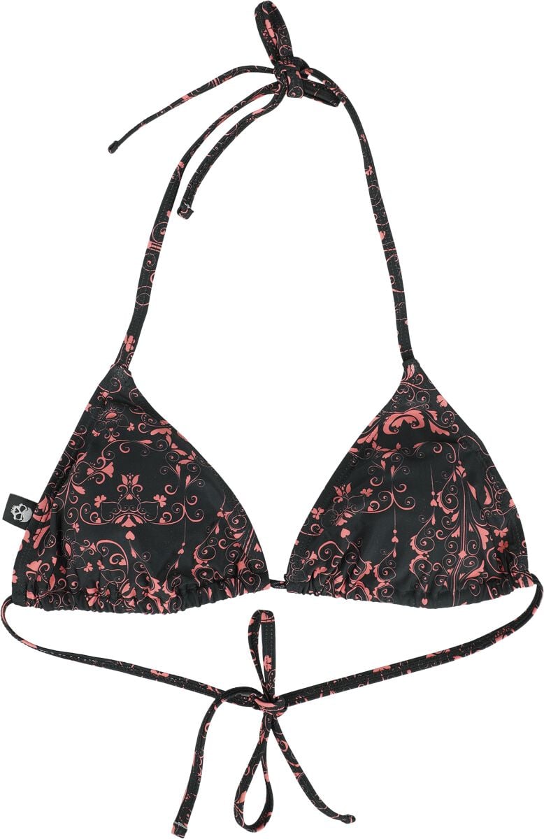 Haut de bikini  de RED by EMP - Bikini Top With Alloverprint - M à XXL - pour Femme - noir - RED by EMP