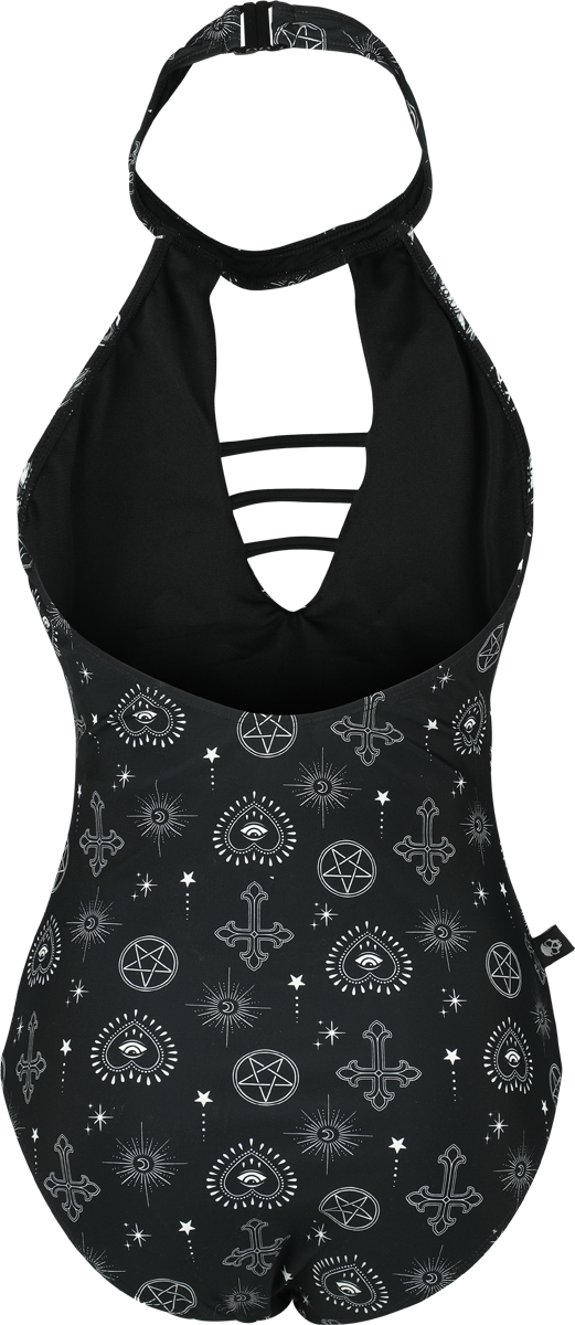 Maillots de bain Gothic de Gothicana by EMP - Maillot de Bain Dos-Nu avec Symboles Mystiques - S à XL - pour Femme - noir - Gothicana by EMP - View 2