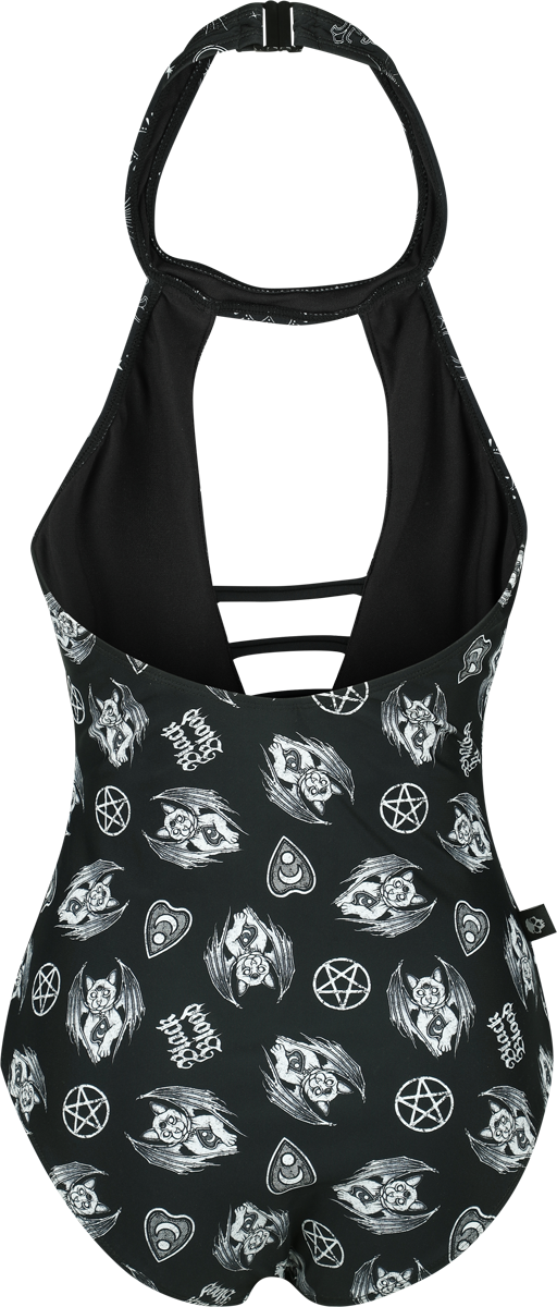 Maillots de bain Gothic de Black Blood by Gothicana - Maillot de Bain Dos-Nu avec Symboles Mystiques - S à XXL - pour Femme - noir - Black Blood by Gothicana - View 2