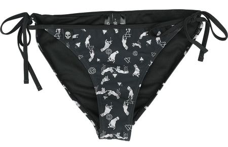 Bas de bikini Gothic de Gothicana by EMP - Bas de Bikini avec Symboles Mystiques - S à XXL - pour Femme - noir - Gothicana by EMP