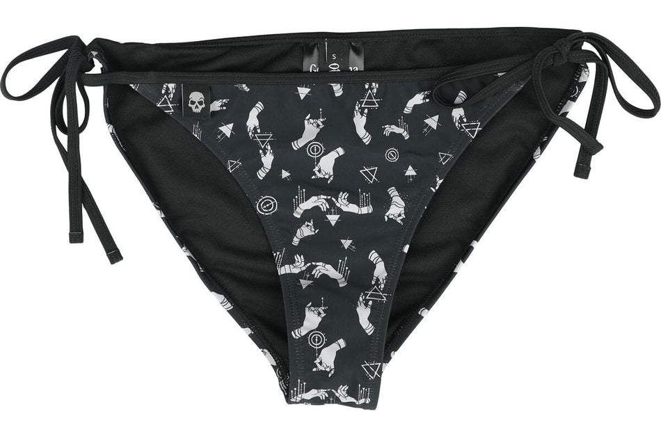 Bas de bikini Gothic de Gothicana by EMP - Bas de Bikini avec Symboles Mystiques - S à XXL - pour Femme - noir - Gothicana by EMP