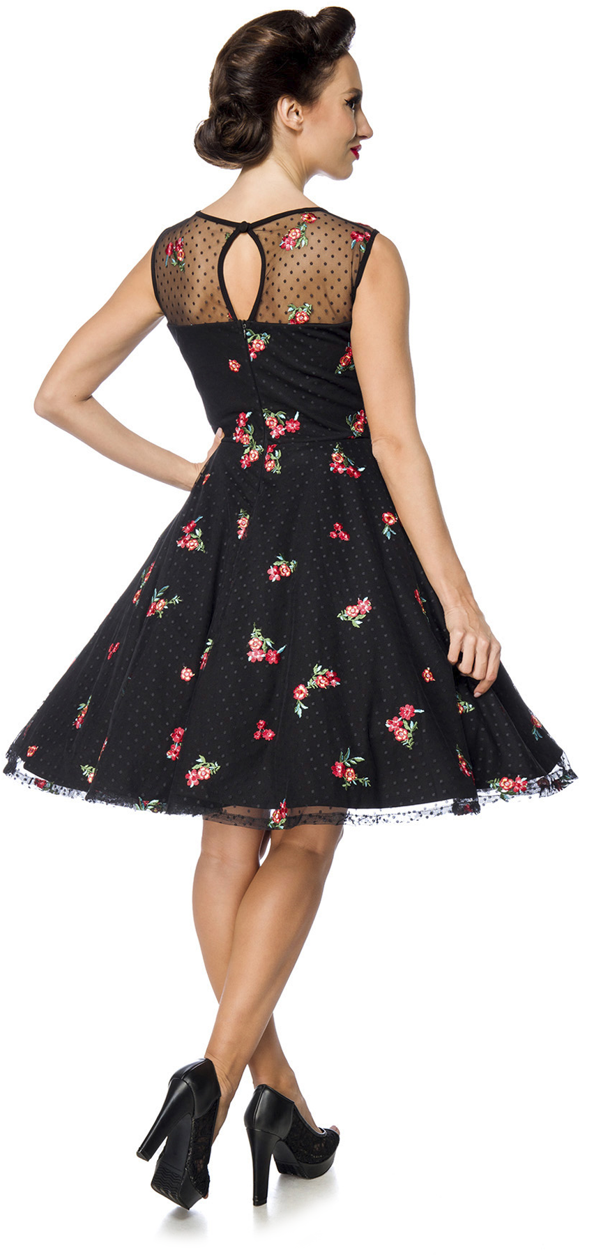 Robe mi-longue Rockabilly de Belsira - Cocktailkleid - XS à M - pour Femme - noir - Belsira - View 2