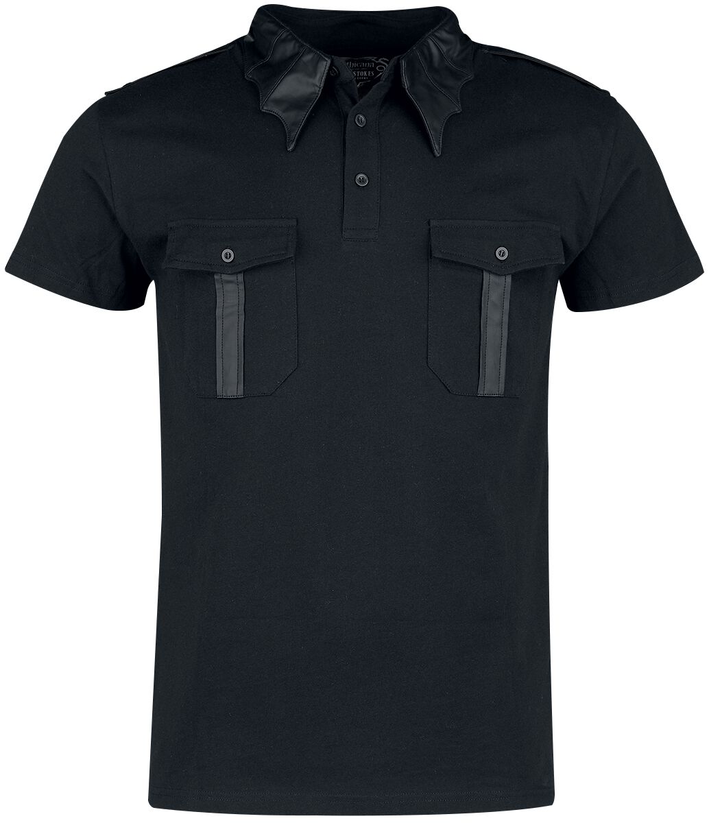 T-Shirt Manches courtes Gothic de Gothicana by EMP - Gothicana X Anne Stokes - T-shirt avec dragon imprimé sur le col - S à L - pour Homme - noir - Gothicana by EMP