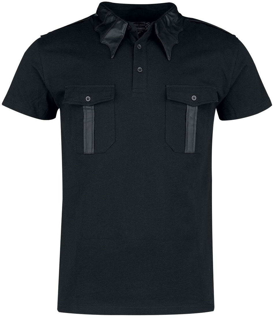 T-Shirt Manches courtes Gothic de Gothicana by EMP - Gothicana X Anne Stokes - T-shirt avec dragon imprimé sur le col - S à L - pour Homme - noir - Gothicana by EMP