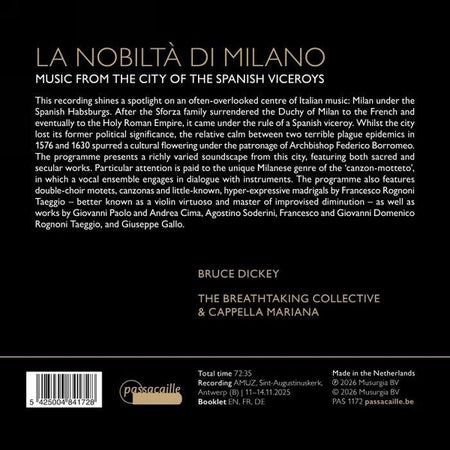 La nobiltà di Milano. La musique dans la ville des vice-rois espagnols - Front Cover