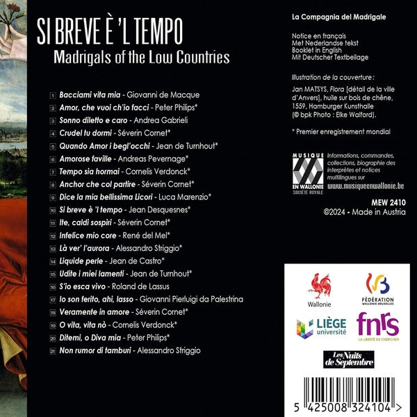 Si breve è 'l tempo. Madrigals in the Low Countries - Front Cover