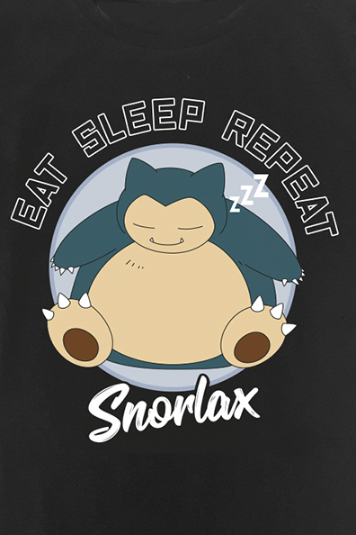Robe courte Gaming de Pokémon - Ronflex - Eat, sleep, repeat - S à M - pour Femme - noir - Pokémon - View 2