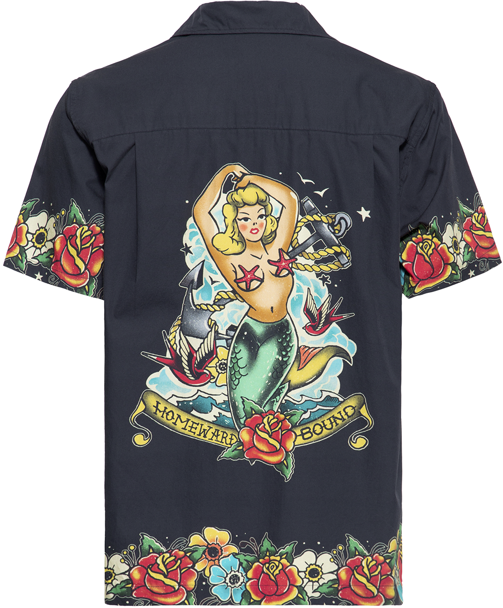 Chemise manches courtes Rockabilly de King Kerosin - Tropical Hawaiian Style Deluxe - M à 5XL - pour Homme - noir - King Kerosin - View 2