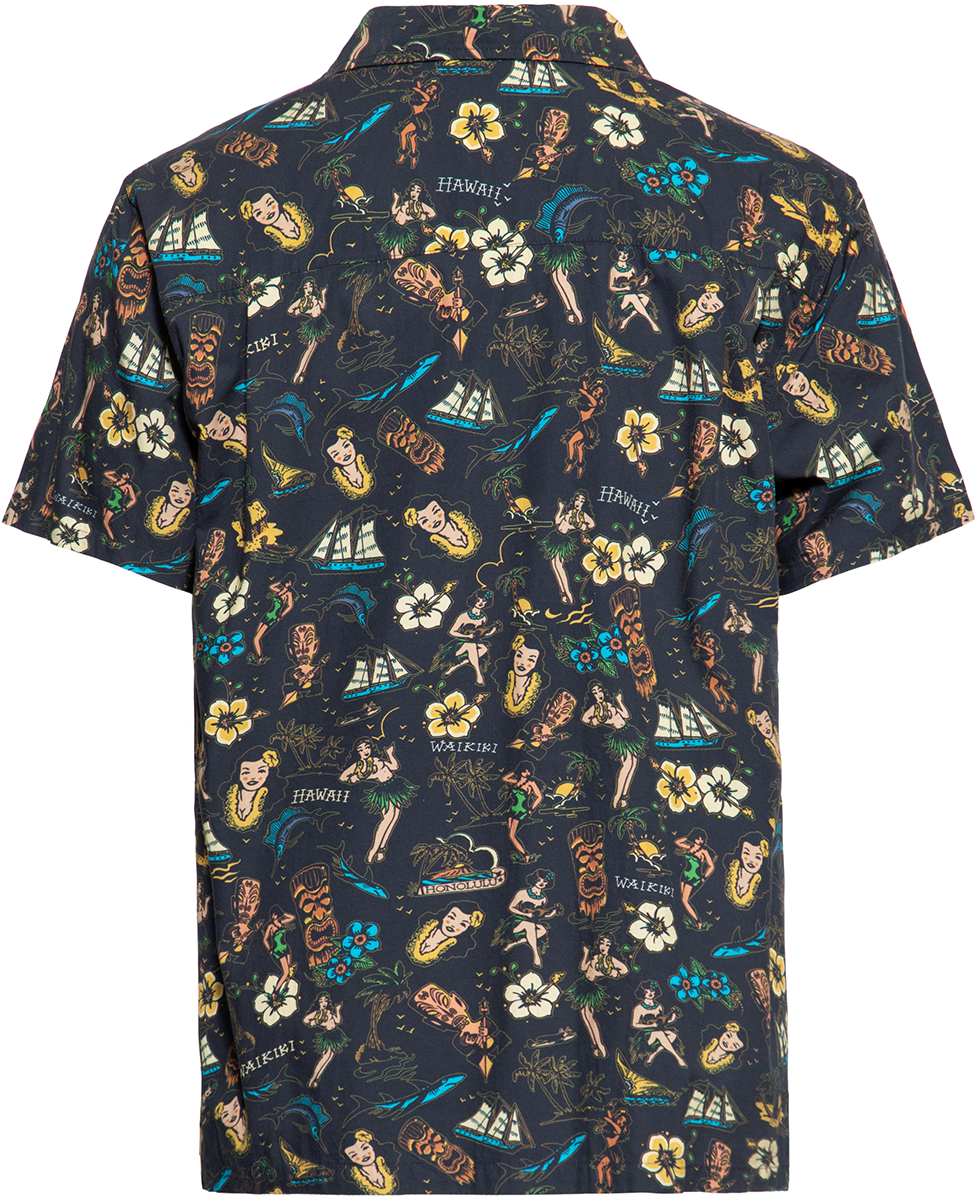 Chemise manches courtes Rockabilly de King Kerosin - Chemise Deluxe Tropical Hawaiian-style - M à 4XL - pour Homme - noir - King Kerosin - View 2
