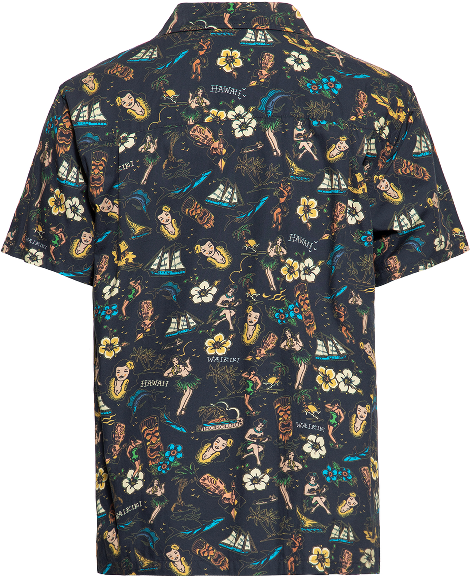 Chemise manches courtes Rockabilly de King Kerosin - Chemise Deluxe Tropical Hawaiian-style - M à 4XL - pour Homme - noir - King Kerosin - View 2