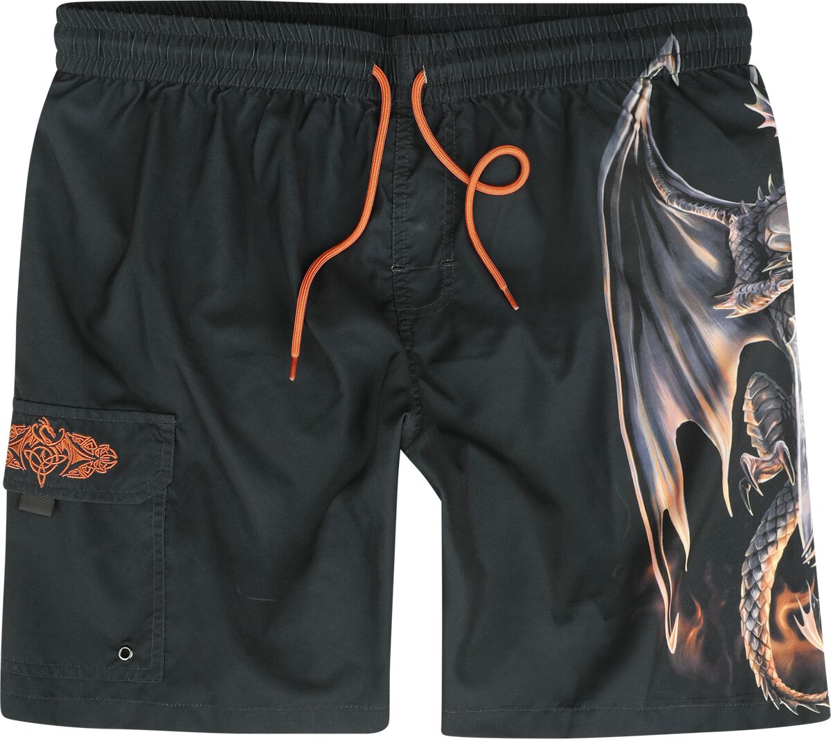 Short Gothic de Gothicana by EMP - Gothicana X Anne Stokes - Swim Shorts - S à XXL - pour Homme - noir - Gothicana by EMP