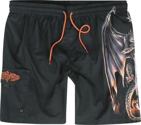 Short Gothic de Gothicana by EMP - Gothicana X Anne Stokes - Swim Shorts - S à XXL - pour Homme - noir - Gothicana by EMP
