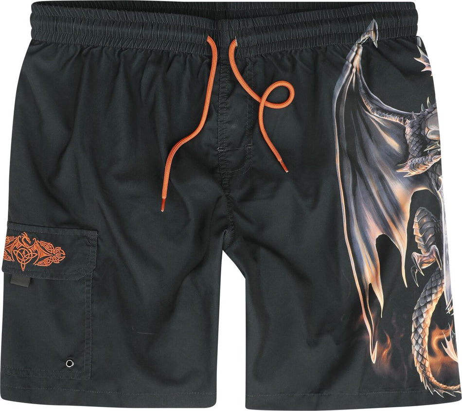Short Gothic de Gothicana by EMP - Gothicana X Anne Stokes - Swim Shorts - S à XXL - pour Homme - noir - Gothicana by EMP