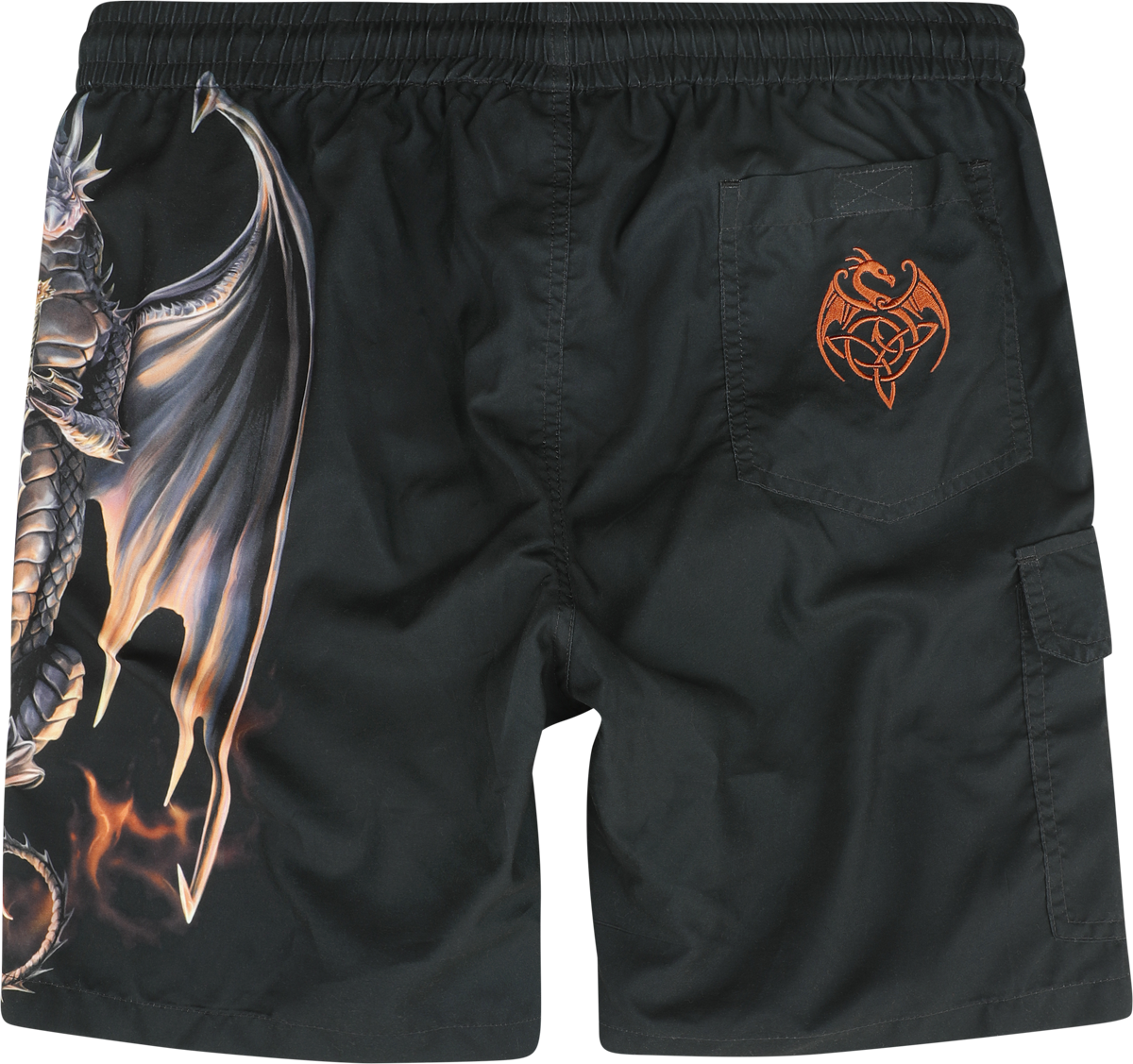 Short Gothic de Gothicana by EMP - Gothicana X Anne Stokes - Swim Shorts - S à XXL - pour Homme - noir - Gothicana by EMP - View 2