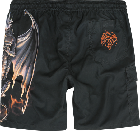 Short Gothic de Gothicana by EMP - Gothicana X Anne Stokes - Swim Shorts - S à XXL - pour Homme - noir - Gothicana by EMP - View 2