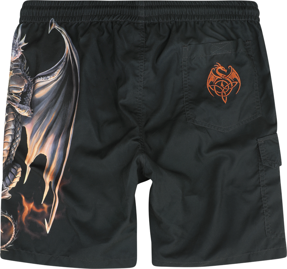 Short Gothic de Gothicana by EMP - Gothicana X Anne Stokes - Swim Shorts - S à XXL - pour Homme - noir - Gothicana by EMP - View 2