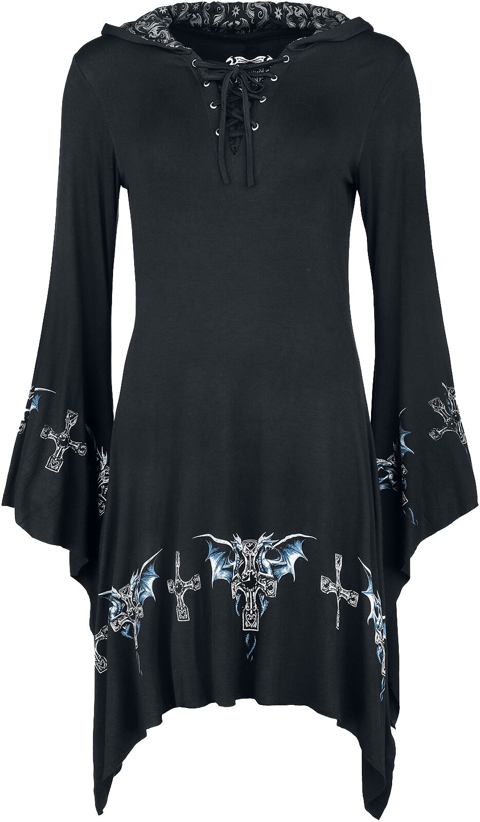 Robe courte Gothic de Gothicana by EMP - Gothicana X Anne Stokes - Robe courte Dragon - XS à 5XL - pour Femme - noir - Gothicana by EMP