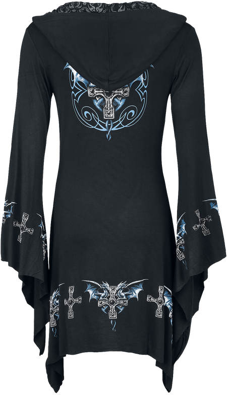 Robe courte Gothic de Gothicana by EMP - Gothicana X Anne Stokes - Robe courte Dragon - XS à 5XL - pour Femme - noir - Gothicana by EMP - View 2