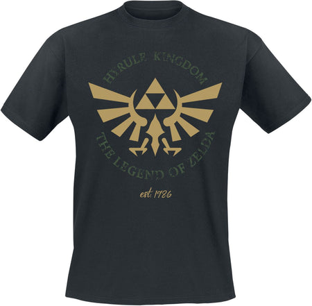 T-Shirt Manches courtes Gaming de The Legend Of Zelda - Hyrule Crest - M - pour Homme - noir - The Legend Of Zelda