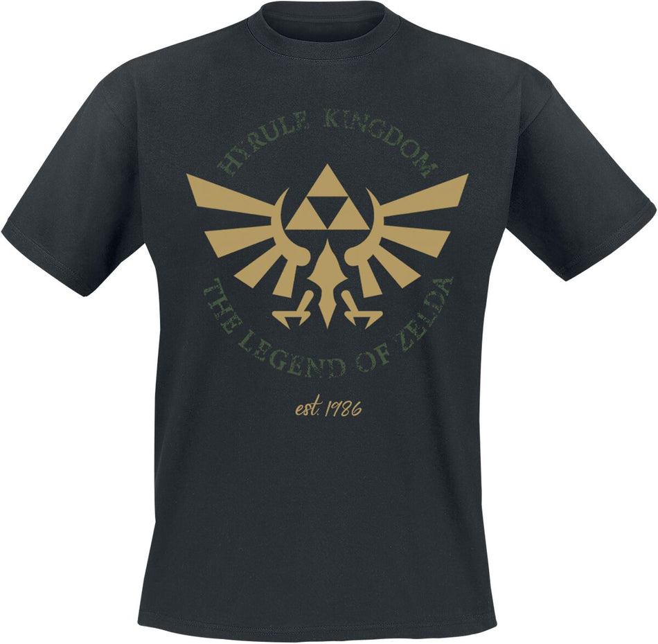 T-Shirt Manches courtes Gaming de The Legend Of Zelda - Hyrule Crest - M - pour Homme - noir - The Legend Of Zelda