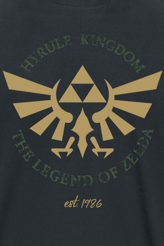 T-Shirt Manches courtes Gaming de The Legend Of Zelda - Hyrule Crest - M - pour Homme - noir - The Legend Of Zelda - View 2