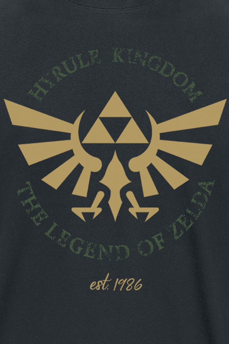 T-Shirt Manches courtes Gaming de The Legend Of Zelda - Hyrule Crest - M - pour Homme - noir - The Legend Of Zelda - View 2