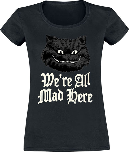 T-Shirt Manches courtes Disney de Alice Au Pays Des Merveilles - Mad - S à XXL - pour Femme - noir - Alice Au Pays Des Merveilles