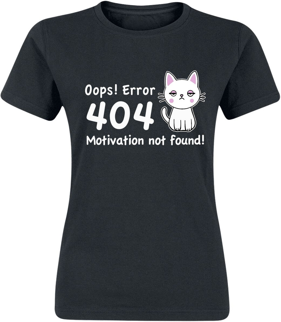 T-Shirt Manches courtes Fun de Tierisch - Motivation Not Found - S à XXL - pour Femme - noir - Tierisch