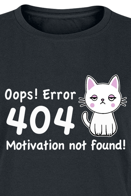 T-Shirt Manches courtes Fun de Tierisch - Motivation Not Found - S à XXL - pour Femme - noir - Tierisch - View 2