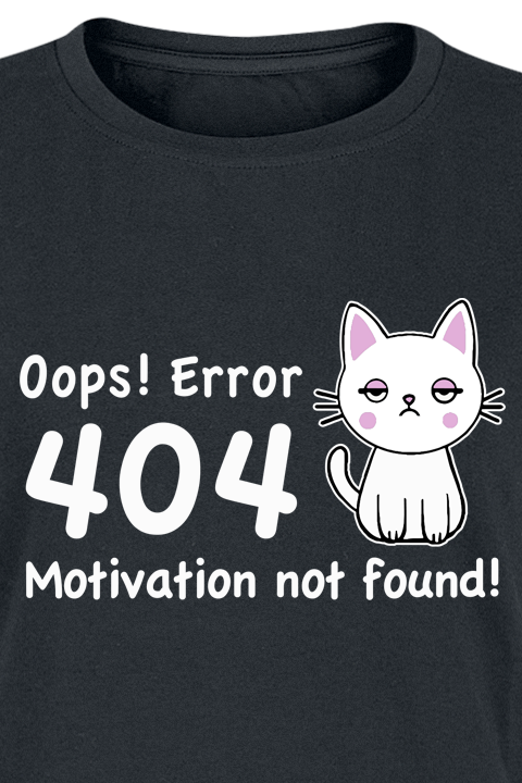 T-Shirt Manches courtes Fun de Tierisch - Motivation Not Found - S à XXL - pour Femme - noir - Tierisch - View 2