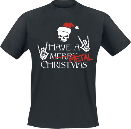 T-Shirt Manches courtes Fun de Slogans - Have A Metal Christmas - S à 4XL - pour Homme - noir - Slogans