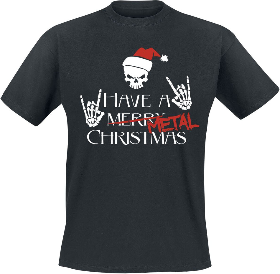 T-Shirt Manches courtes Fun de Slogans - Have A Metal Christmas - S à 4XL - pour Homme - noir - Slogans