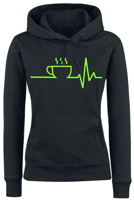 Sweat-shirt à capuche Fun de Food - ECG - Café - S à XXL - pour Femme - noir - Food