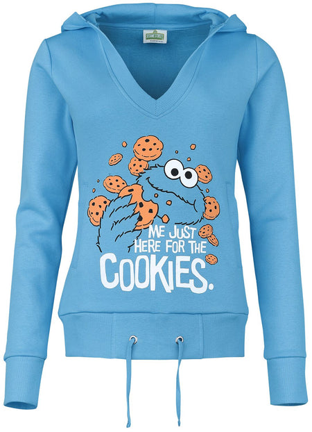 Sweat-shirt à capuche  de Sesame Street - Just Here For The Cookies - S à 4XL - pour Femme - bleu - Sesame Street
